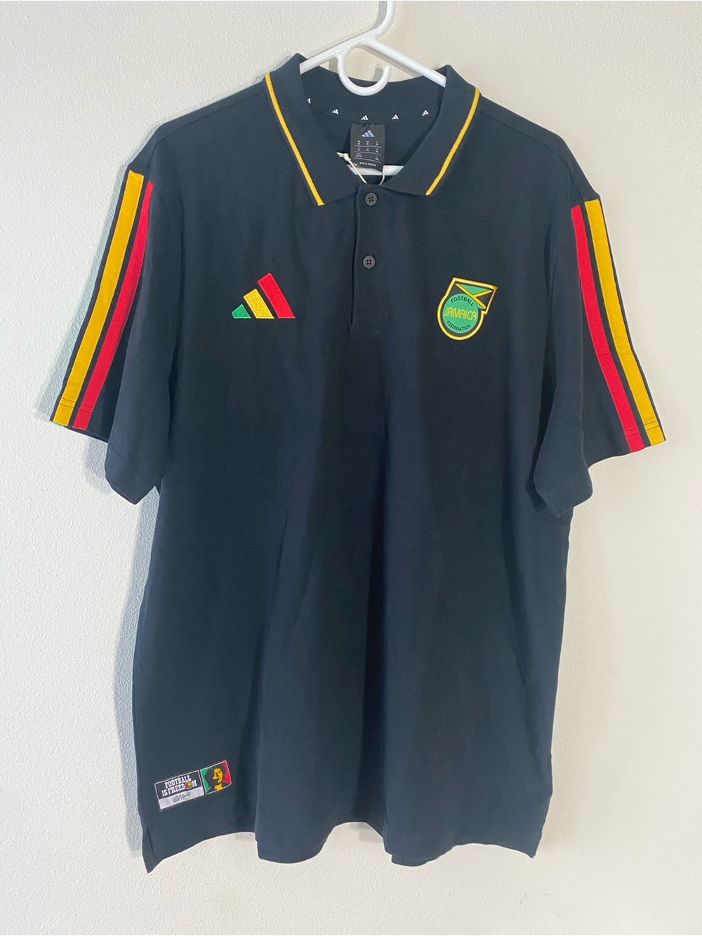 Adidas X Bob Marley Jamaica Football Federation Polo Black - Extra Large XL